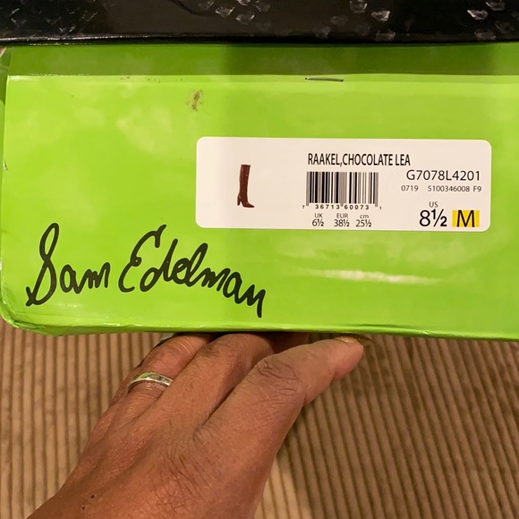 SAM EDELMAN RAAKEL CHOCOLATE LEATHER TALL BOOTS 8.5M BRAND NEW. no box - Picture 11 of 13